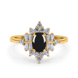 Floral Oval Natural Stone Wedding Ring