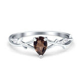 Floral Pear Teardrop Natural Stone Wedding Ring
