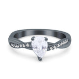 Pear Teardrop Natural Stone Infinity Shank Ring