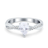Pear Teardrop Natural Stone Infinity Shank Ring