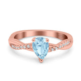 Pear Teardrop Natural Stone Infinity Shank Ring
