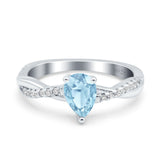Pear Teardrop Natural Stone Infinity Shank Ring