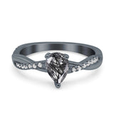 Pear Teardrop Natural Stone Infinity Shank Ring