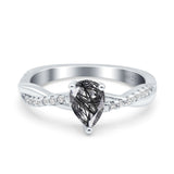 Pear Teardrop Natural Stone Infinity Shank Ring