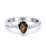 Pear Teardrop Natural Stone Infinity Shank Ring
