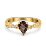 Pear Teardrop Natural Stone Infinity Shank Ring
