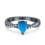 Pear Teardrop Natural Stone Infinity Shank Ring