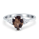 Pear Teardrop Natural Stone Classic Ring