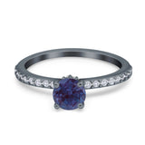 Art Deco Round Natural Stone Wedding Ring