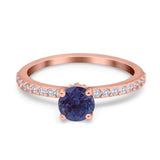Art Deco Round Natural Stone Wedding Ring