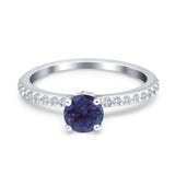 Art Deco Round Natural Stone Wedding Ring