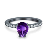 Pear Teardrop Natural Stone Wedding Ring