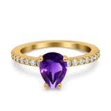 Pear Teardrop Natural Stone Wedding Ring