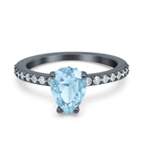 Pear Teardrop Natural Stone Wedding Ring
