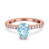 Pear Teardrop Natural Stone Wedding Ring