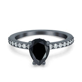 Pear Teardrop Natural Stone Wedding Ring