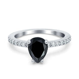 Pear Teardrop Natural Stone Wedding Ring