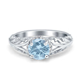 Art Deco Round Natural Stone Filigree Ring