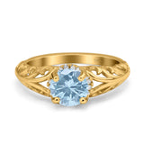Art Deco Round Natural Stone Filigree Ring