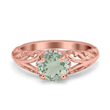 Art Deco Round Natural Stone Filigree Ring