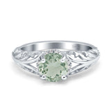 Art Deco Round Natural Stone Filigree Ring