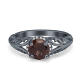 Art Deco Round Natural Stone Filigree Ring