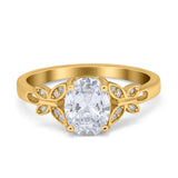 Art Deco Oval Natural Stone Butterfly Ring