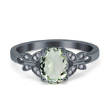 Art Deco Oval Natural Stone Butterfly Ring