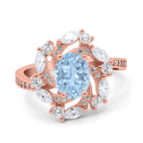 Floral Oval Natural Stone Cocktail Ring