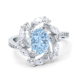 Floral Oval Natural Stone Cocktail Ring