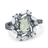 Floral Oval Natural Stone Cocktail Ring