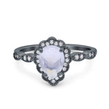 Vintage Style Pear Teardrop Natural Stone Ring