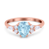 Vintage Style Pear Teardrop Natural Stone Ring