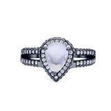 Vintage Style Pear Teardrop Natural Stone Ring