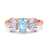 Art Deco Pear Natural Stone Cocktail Ring