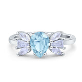 Art Deco Pear Natural Stone Cocktail Ring