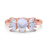 Art Deco Pear Natural Stone Cocktail Ring