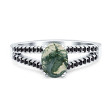 Oval Natural Stone Split Shank Ring