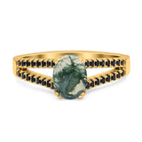 Oval Natural Stone Split Shank Ring