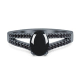 Oval Natural Stone Split Shank Ring