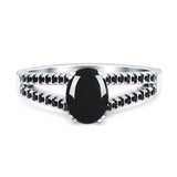 Oval Natural Stone Split Shank Ring