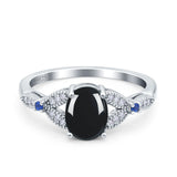 Oval Natural Stone Leaf Design Beaded Ring