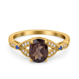 Oval Natural Stone Leaf Design Beaded Ring