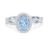Oval Natural Stone Split Shank Twisted Ring