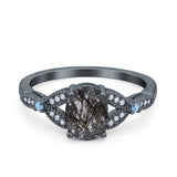 Oval Natural Stone Leaf Design Wedding Ring