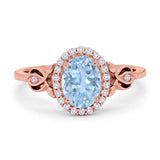 Oval Halo Split Shank Twisted Ring