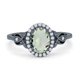 Oval Halo Split Shank Twisted Ring