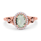 Oval Halo Split Shank Twisted Ring