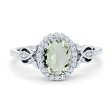 Oval Halo Split Shank Twisted Ring