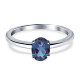 Oval Natural Stone Cathedral Ring